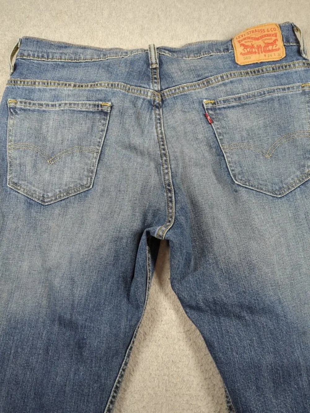 Levi's 569 Jeans Men's 34x34 (Actual 34x32) Blue Loose Straight Fit Stretch